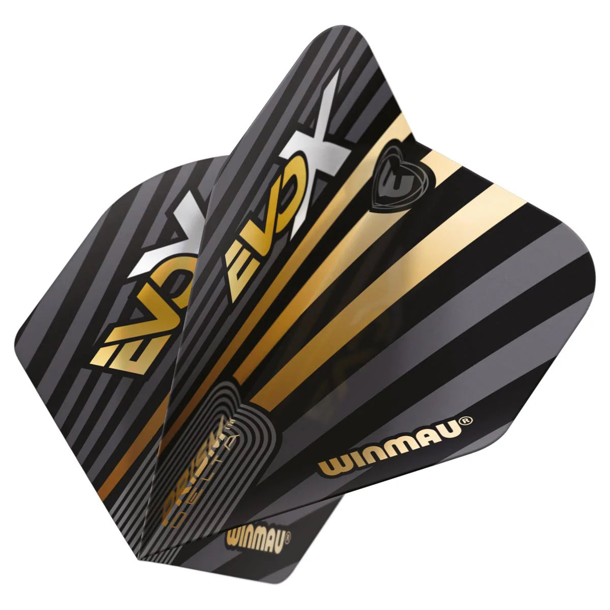 Prism Delta MVG Evo X Black & Gold Standard Dart Flights | Winmau