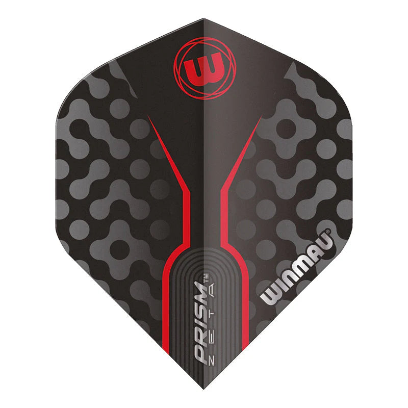 Prism Zeta Black, Grey & Red Standard Dart Flights | Winmau