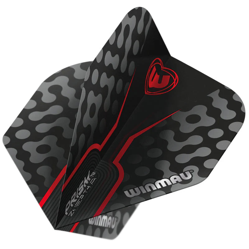 Prism Zeta Black, Grey & Red Standard Dart Flights | Winmau