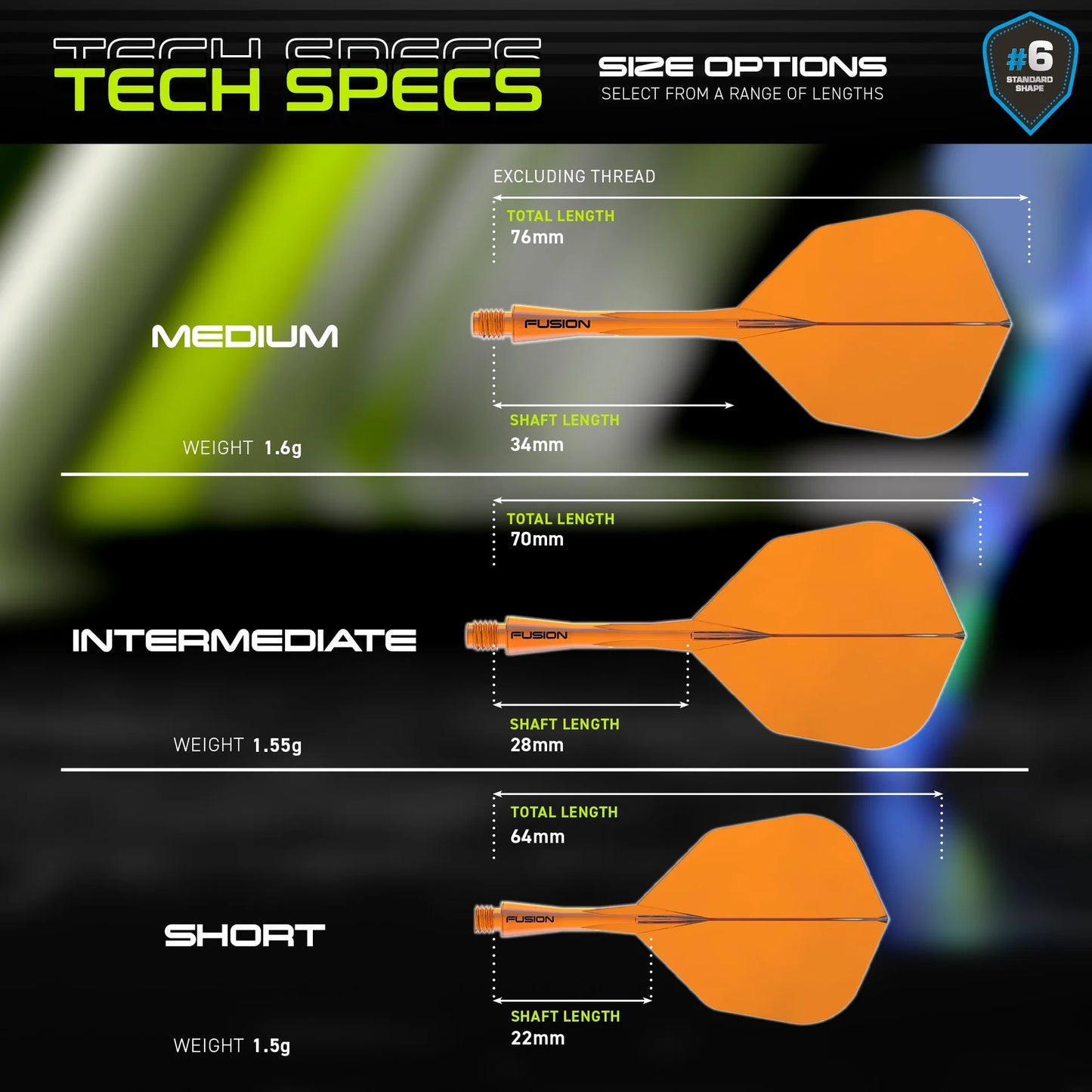 Fusion Integrated Flight & Shaft Orange | Winmau