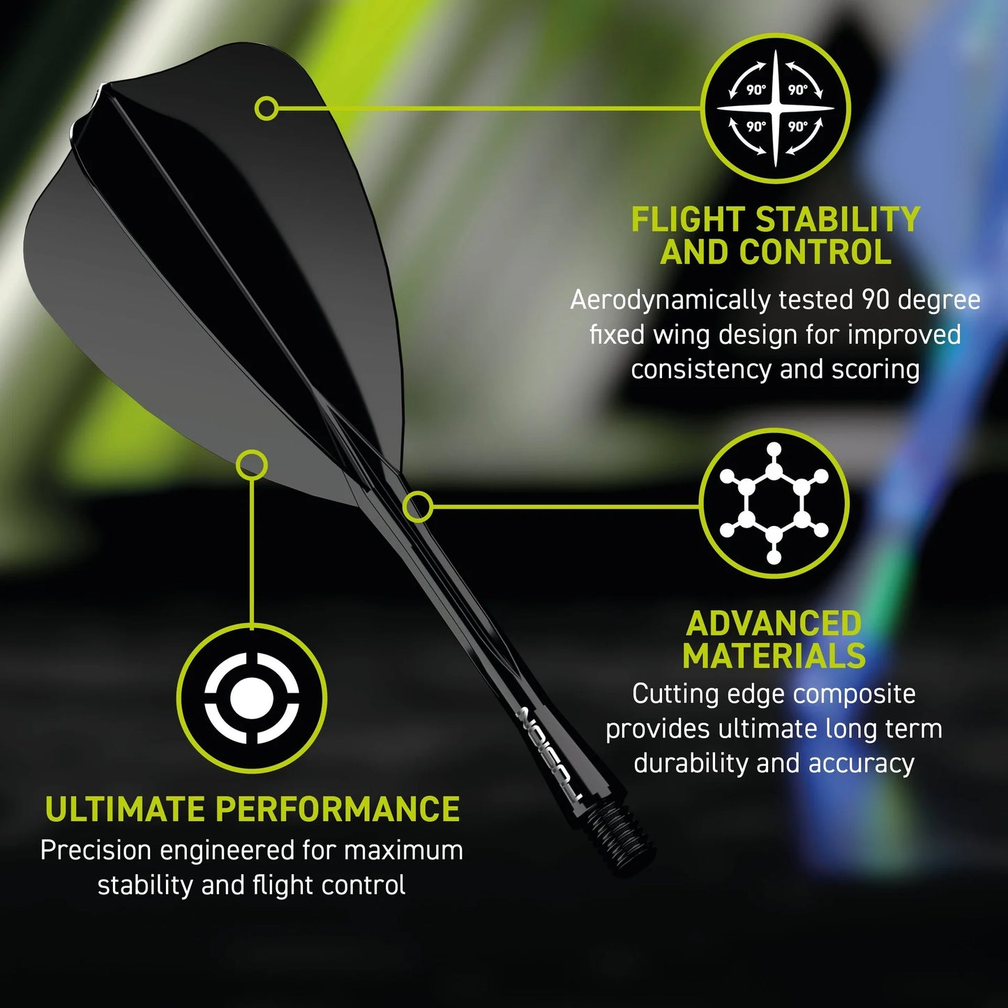 Fusion Arrow Integrated Flight & Shaft - Black | Winmau