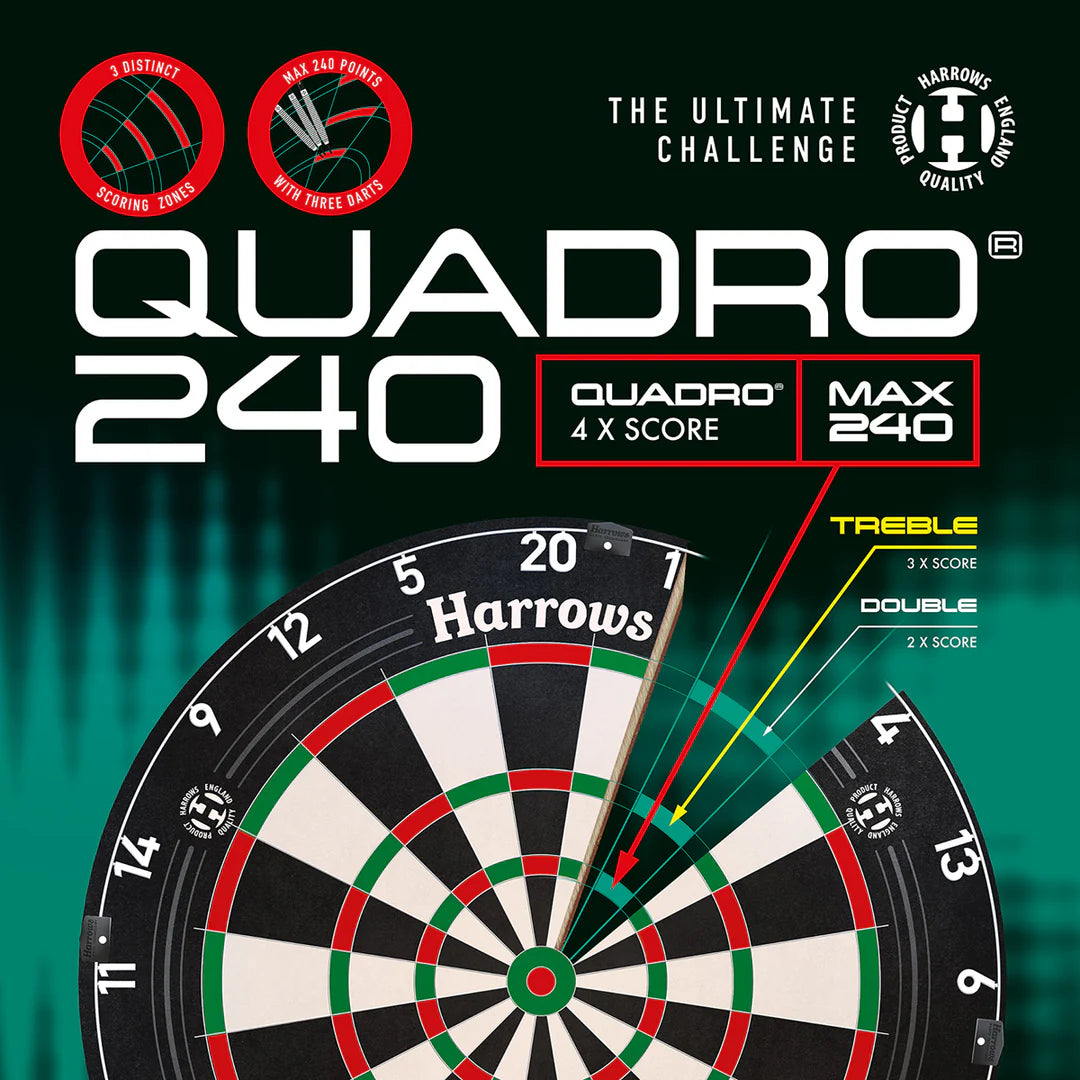 Bwrdd Dartiau Quadro 240 | Harrows