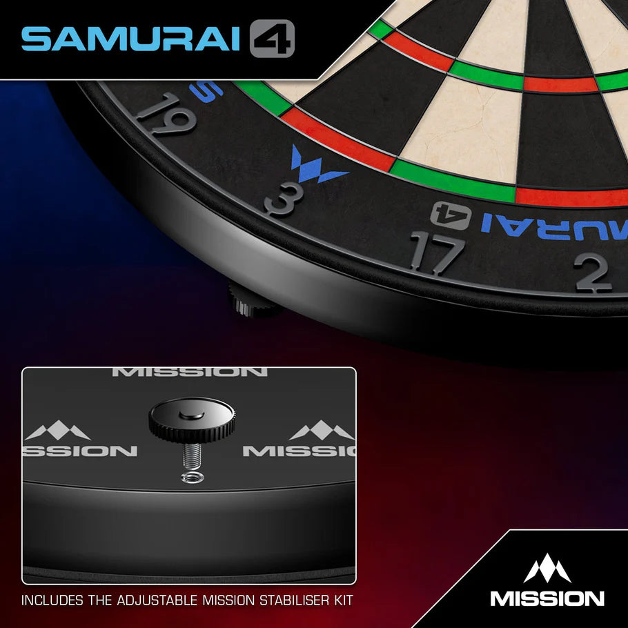 Samurai 4 Dartboard - Profession Graphite Grey Edition | Mission