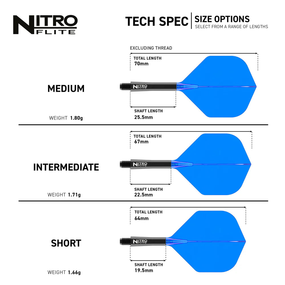 Nitro Flite Integrated Flight & Shaft - Black & Blue | Red Dragon
