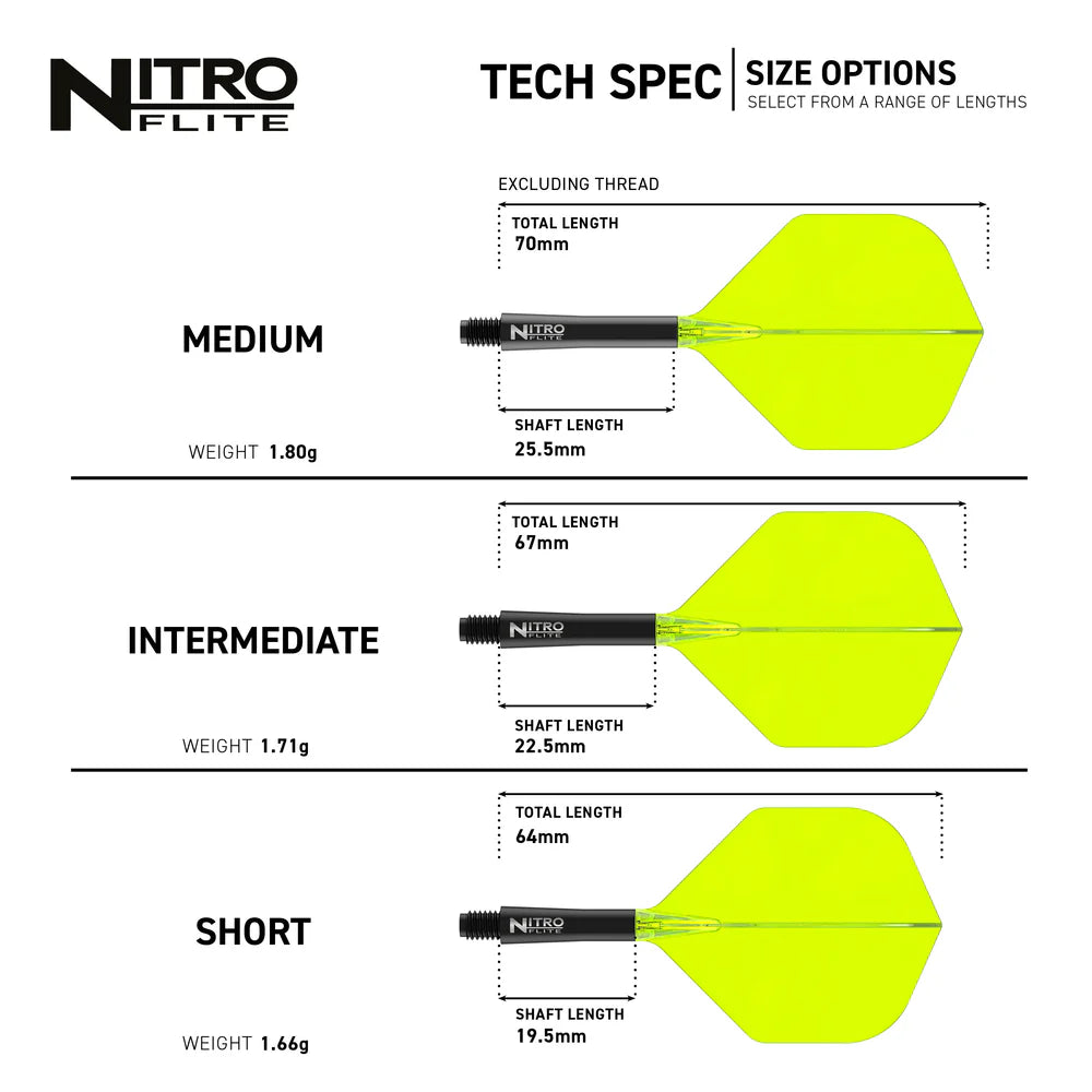 Nitro Flite Integrated Flight & Shaft - Black & Yellow | Red Dragon