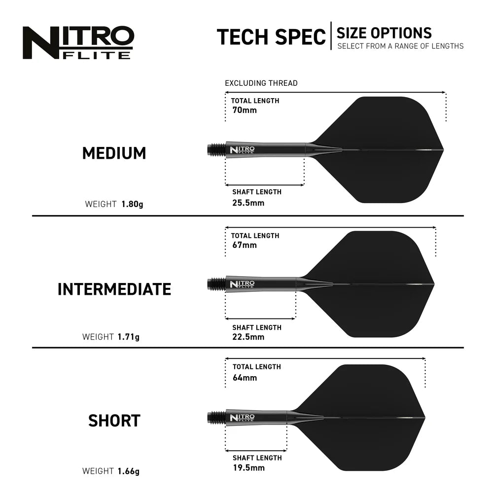 Nitro Flite Integrated Flight & Shaft - Black & Black | Red Dragon