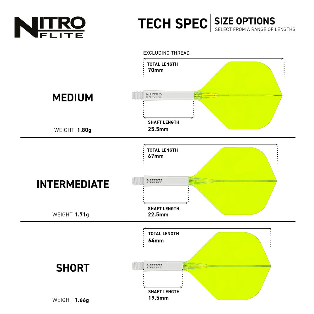 Nitro Flite Integrated Flight & Shaft - White & Yellow | Red Dragon