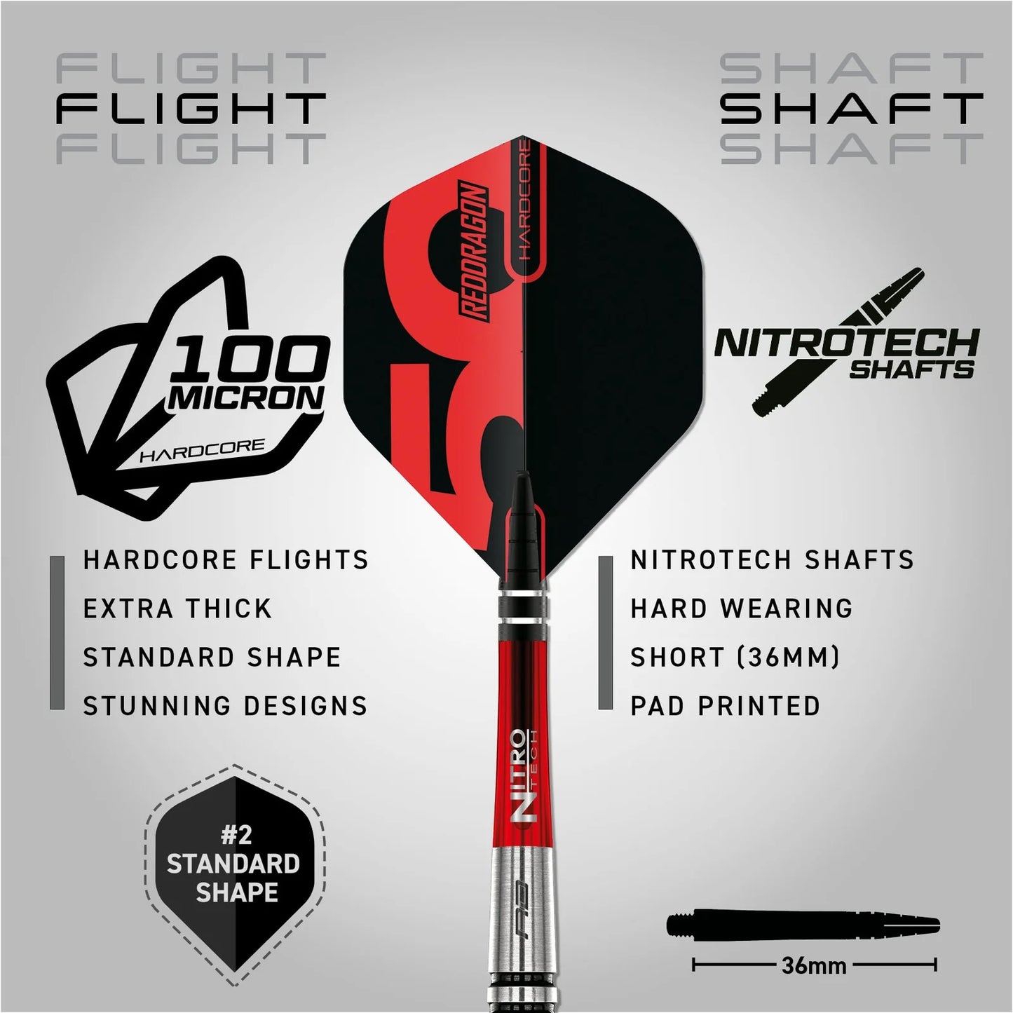 50th Anniversary Collection - Fightmaster Torpedo 2 Steel Tip Darts | Red Dragon