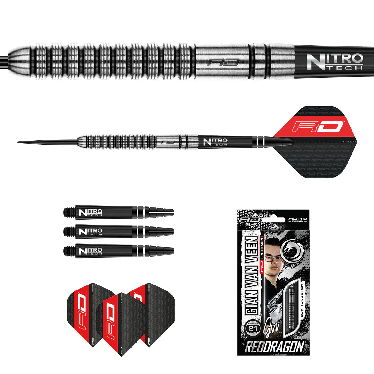 Gian van Veen Steel Tip Darts | Red Dragon