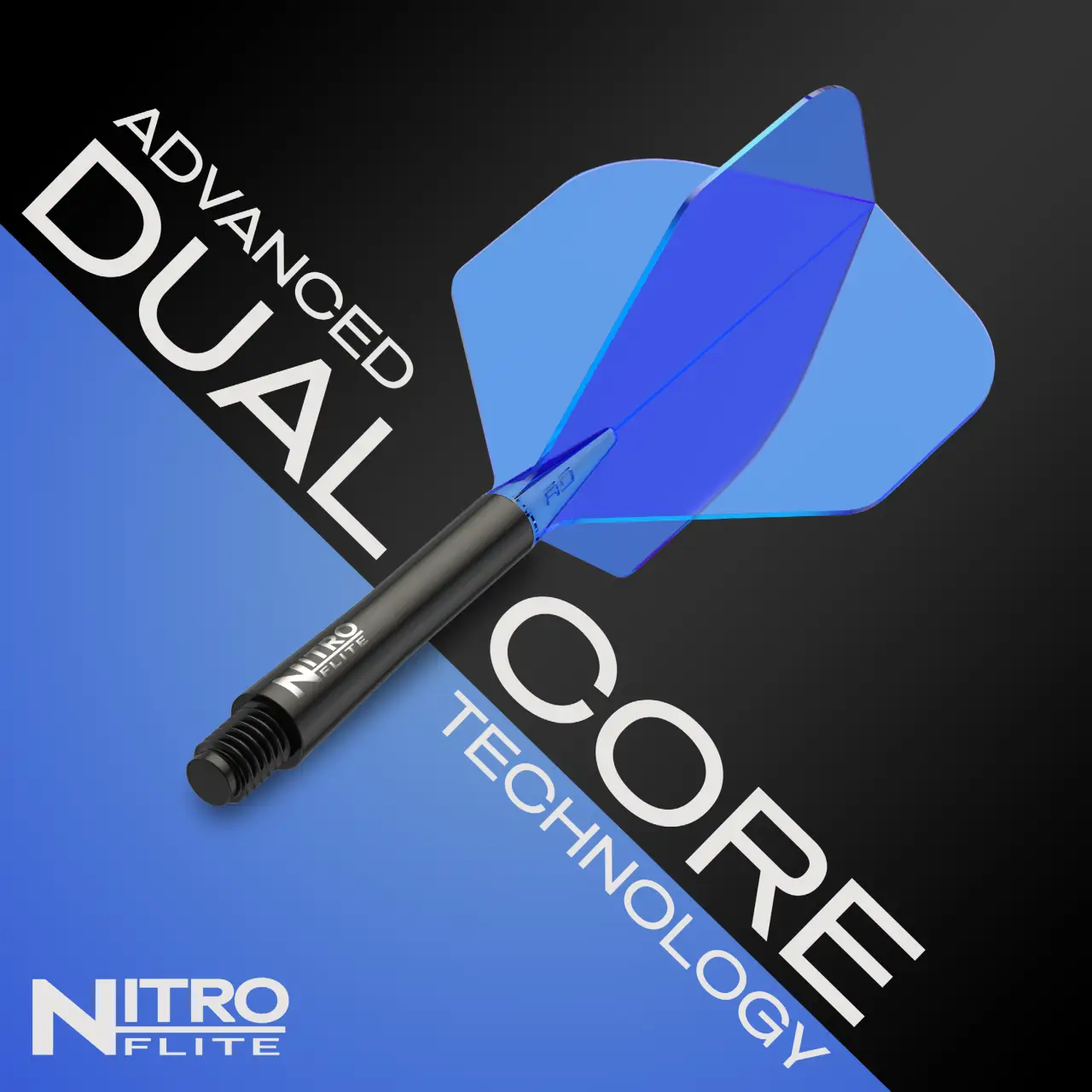Nitro Flite Integrated Flight & Shaft - Black & Blue | Red Dragon
