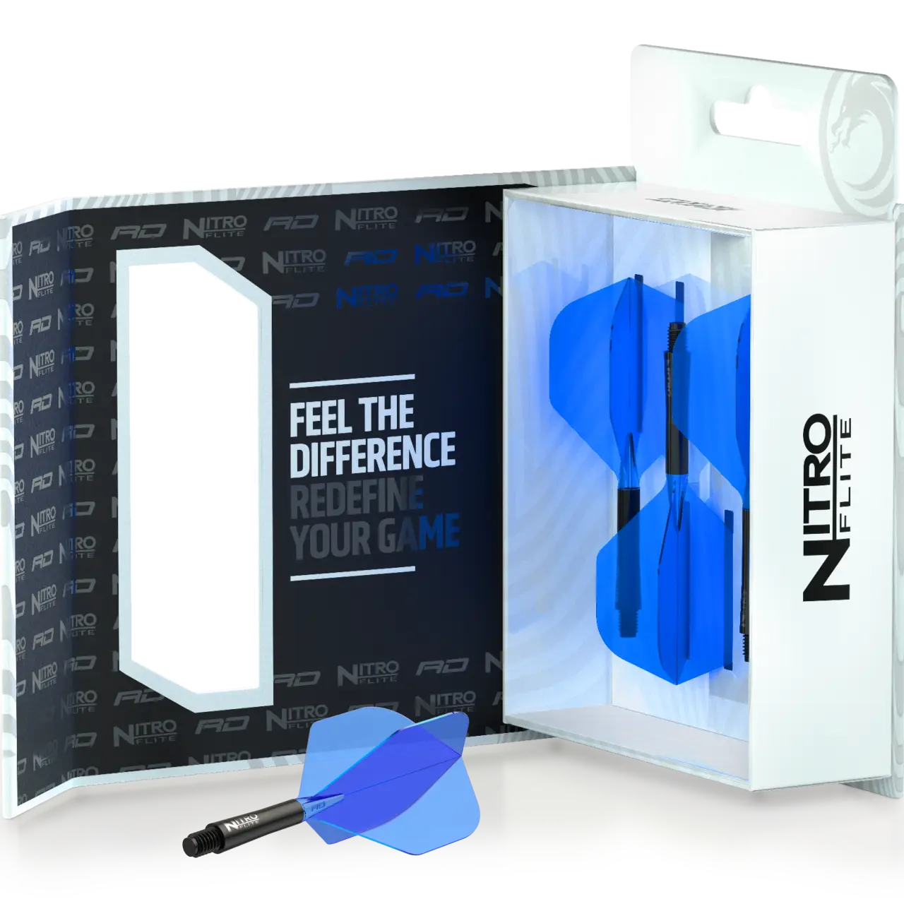 Nitro Flite Integrated Flight & Shaft - Black & Blue | Red Dragon