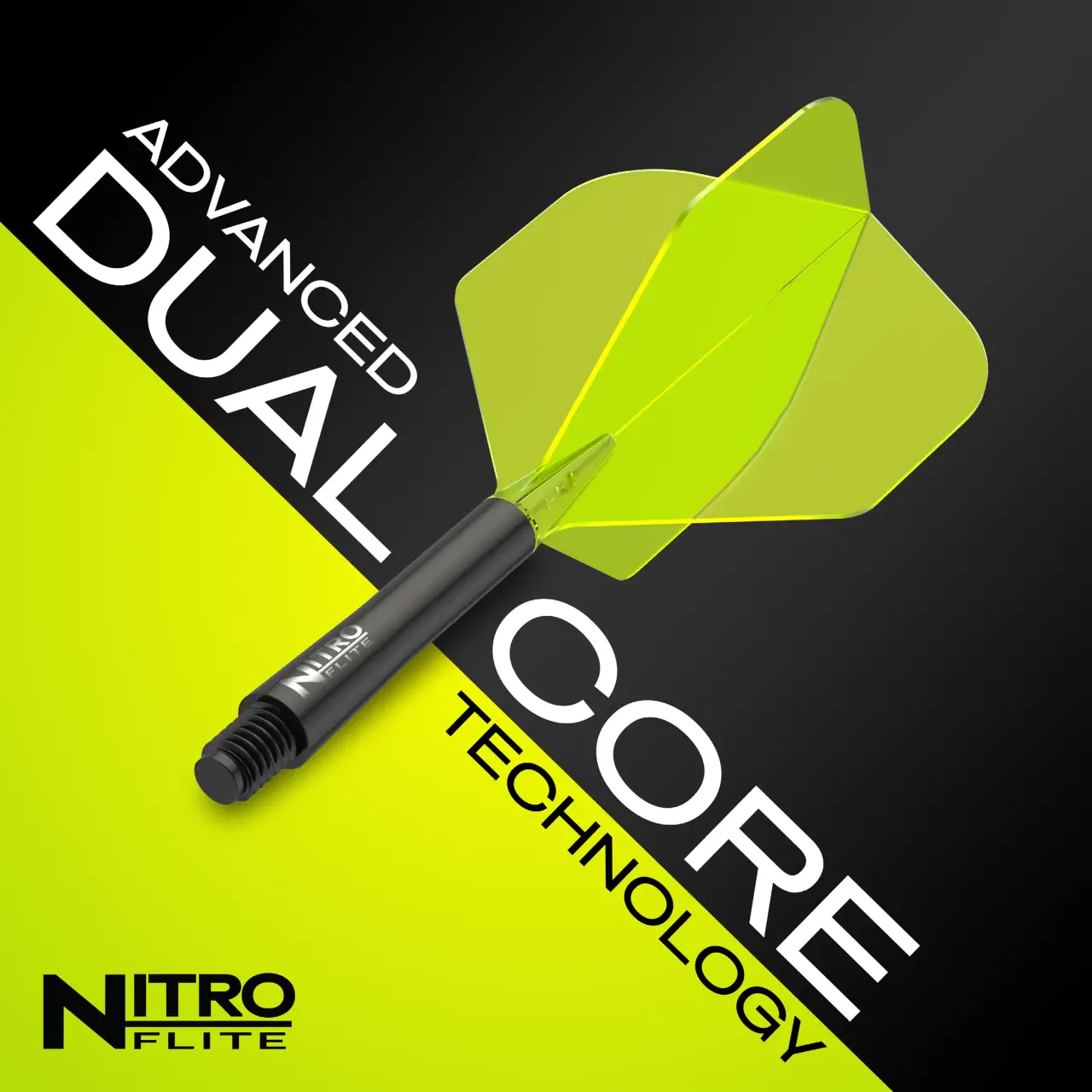 Nitro Flite Integrated Flight & Shaft - Black & Yellow | Red Dragon