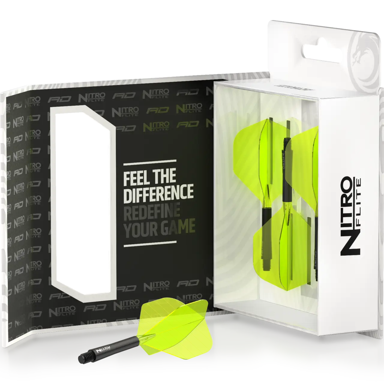 Nitro Flite Integrated Flight & Shaft - Black & Yellow | Red Dragon