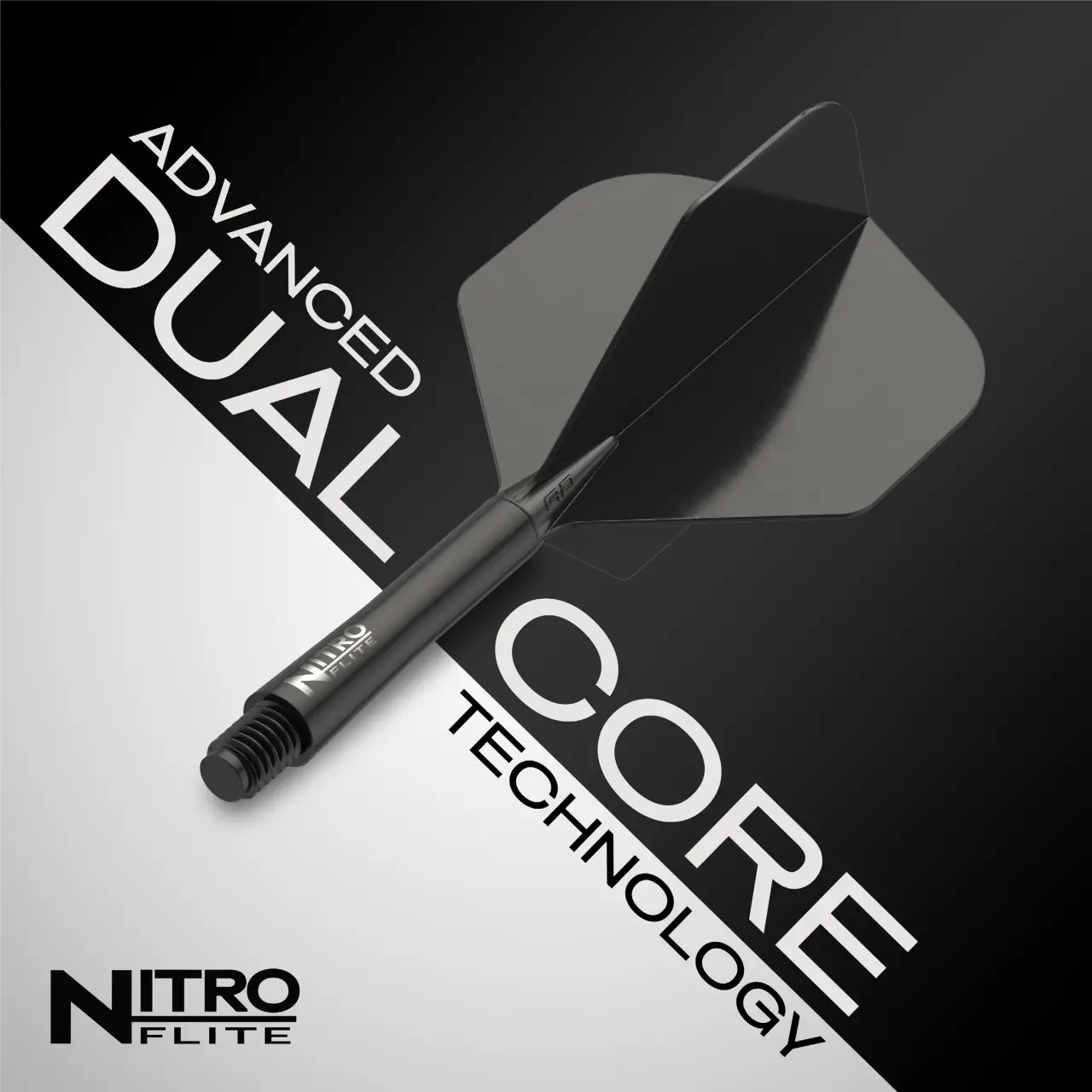 Nitro Flite Integrated Flight & Shaft - Black & Black | Red Dragon