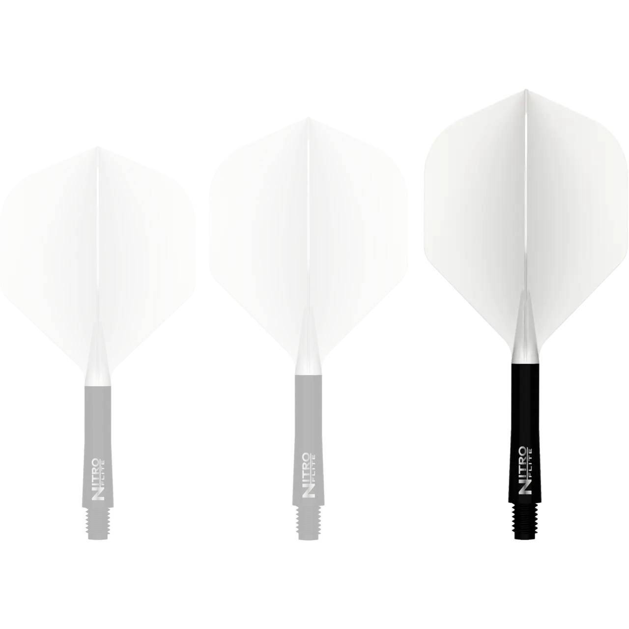 Nitro Flite Integrated Flight & Shaft - White & Black | Red Dragon