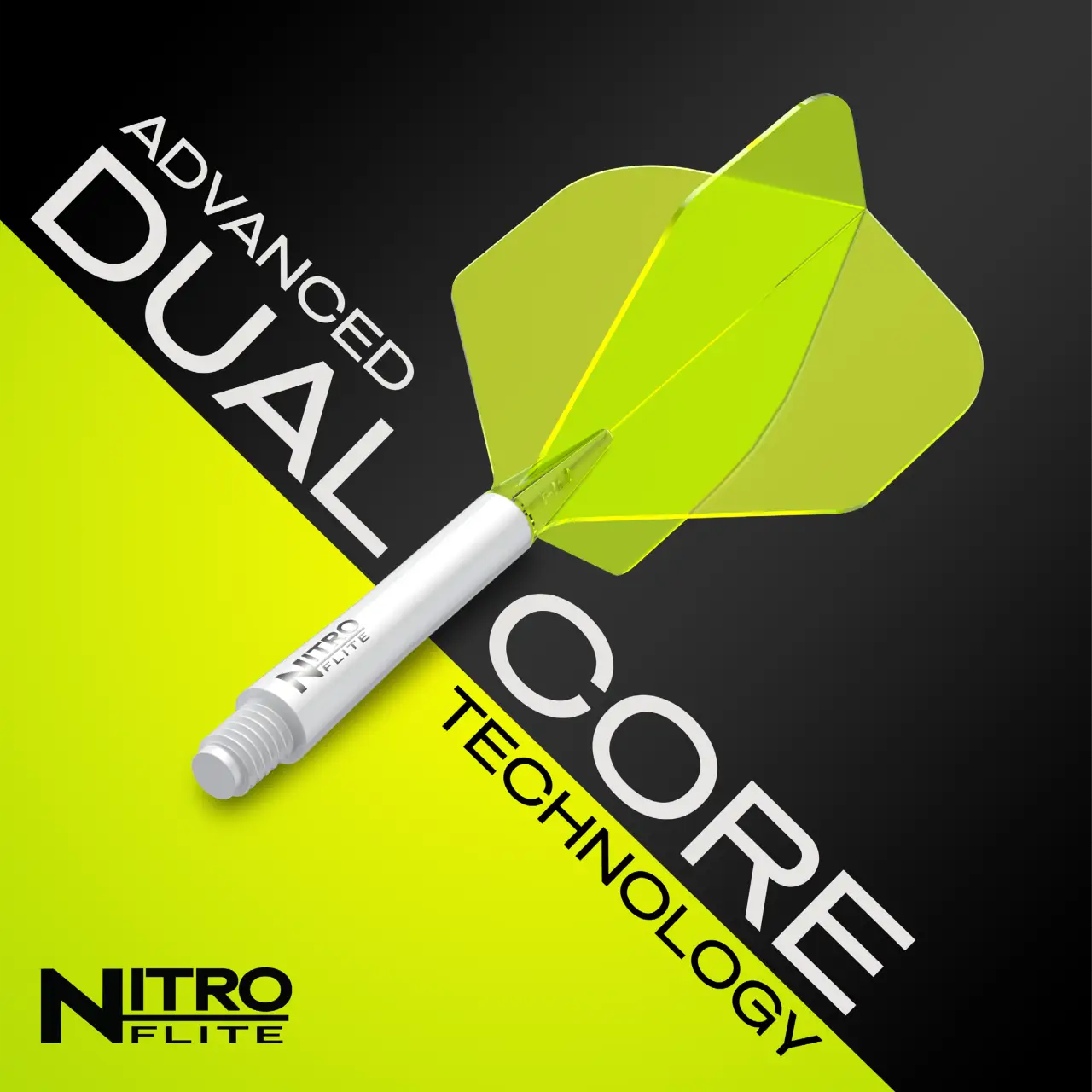 Nitro Flite Integrated Flight & Shaft - White & Yellow | Red Dragon