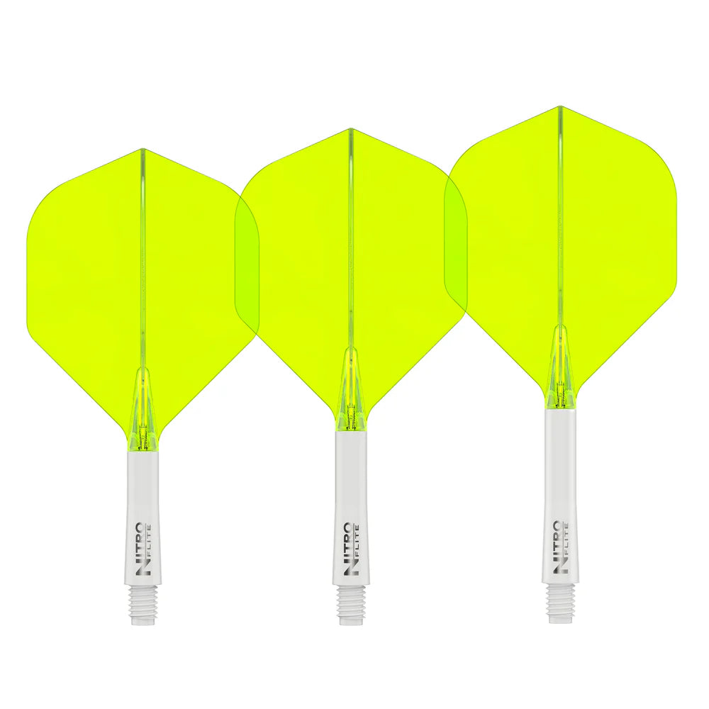 Nitro Flite Integrated Flight & Shaft - White & Yellow | Red Dragon
