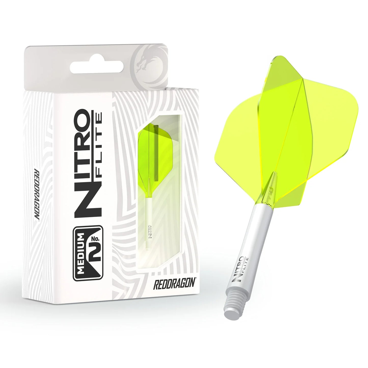 Nitro Flite Integrated Flight & Shaft - White & Yellow | Red Dragon