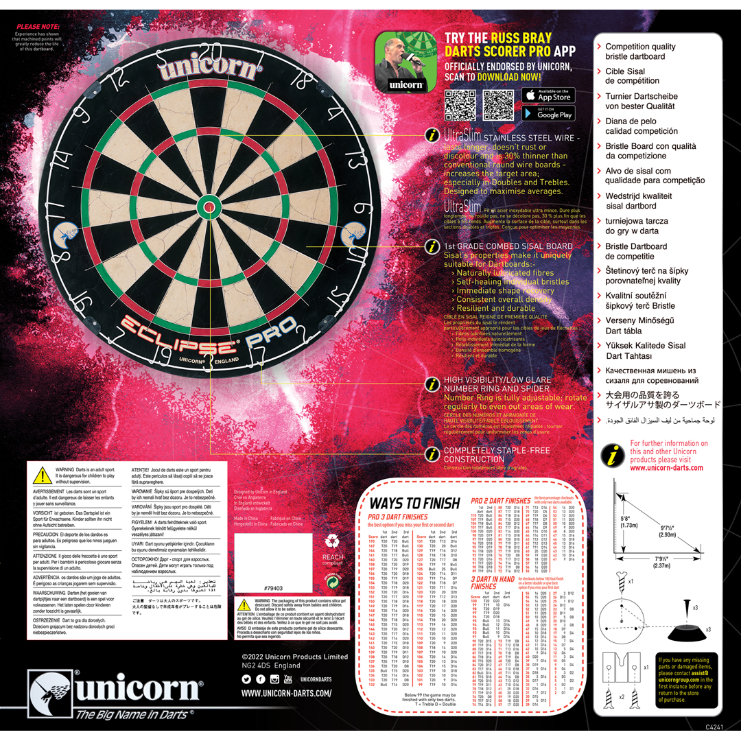 Bwrdd Dartiau Eclipse Pro | Unicorn