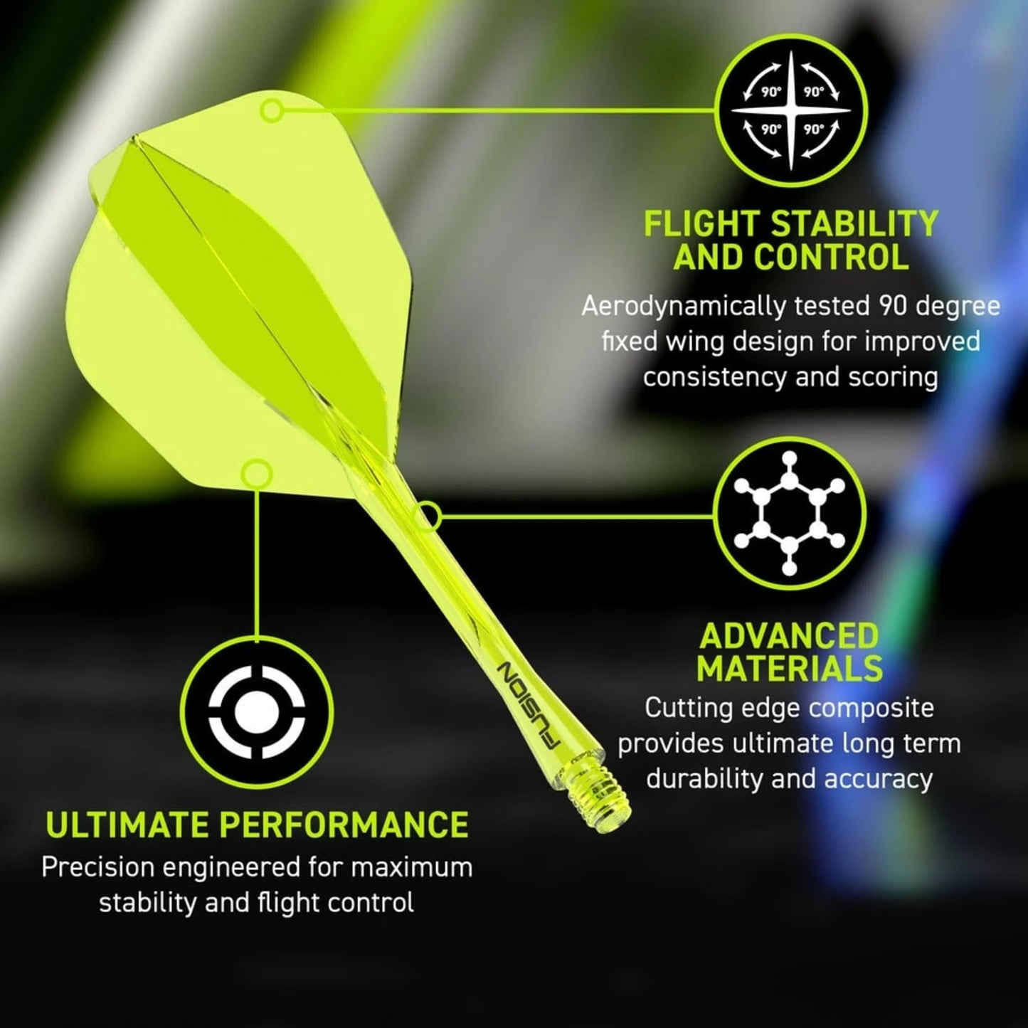 Fusion Integrated Flight & Shaft Yellow | Winmau