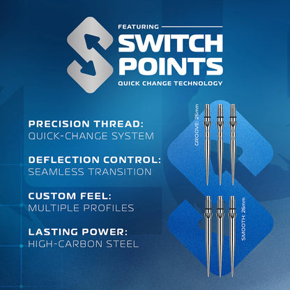 Lunaris Switch Point Darts - Tapered | Winmau