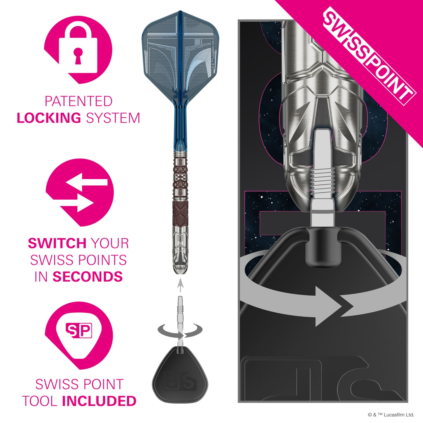 Mandalorian 95% Tungsten SP Steel Tip Darts | Star Wars | Target