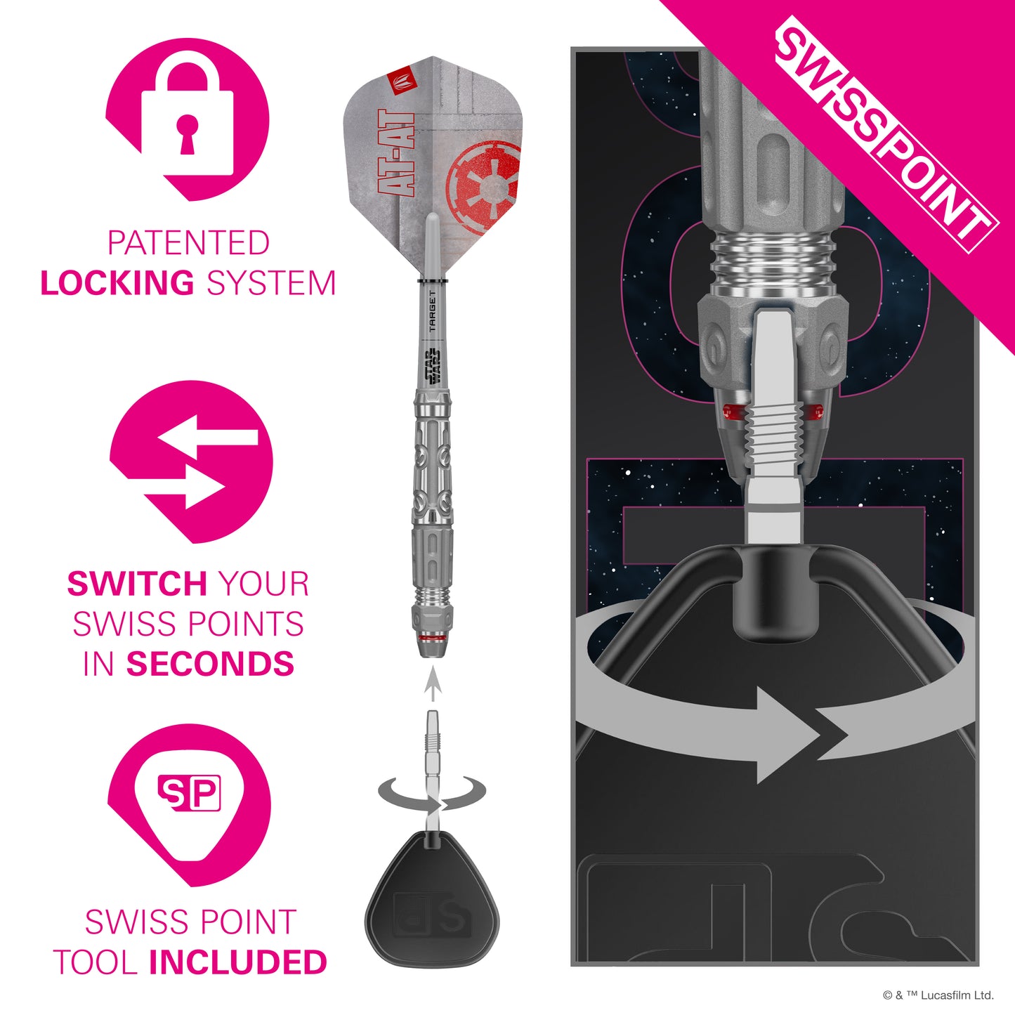 AT-AT 90% Tungsten SP Steel Tip Darts | Star Wars | Target