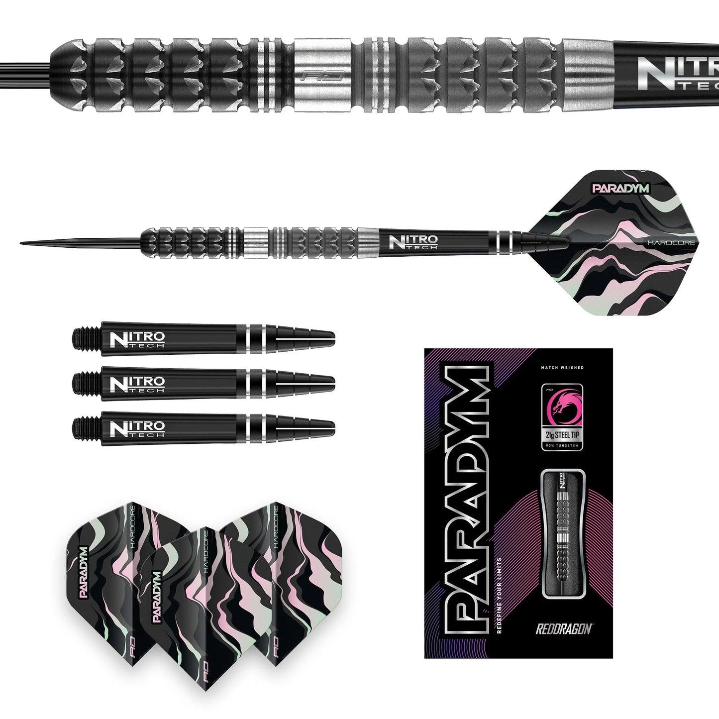 Paradym Parallel Steel Tip Darts | Red Dragon