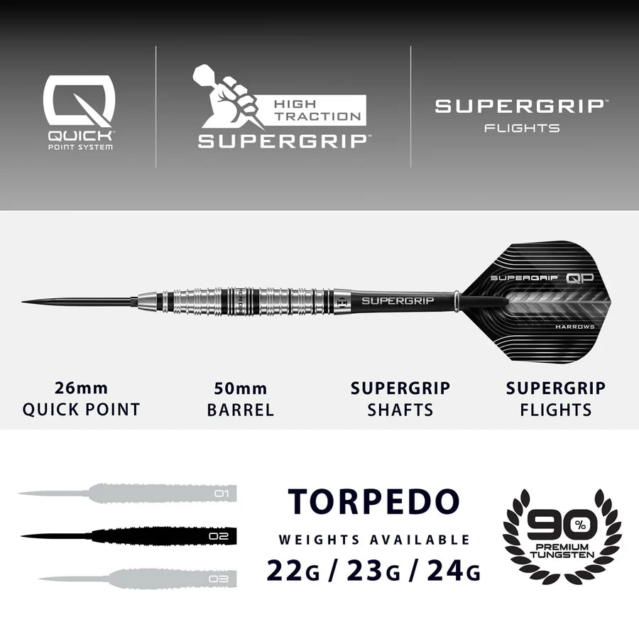 Supergrip Torpedo QP Darts | Harrows