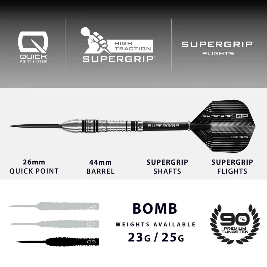 Supergrip Bomb QP Darts | Harrows