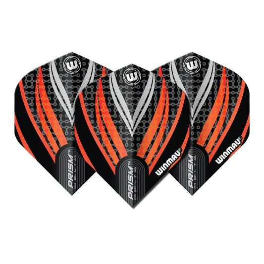Prism Delta Black, White & Orange Flights | Winmau