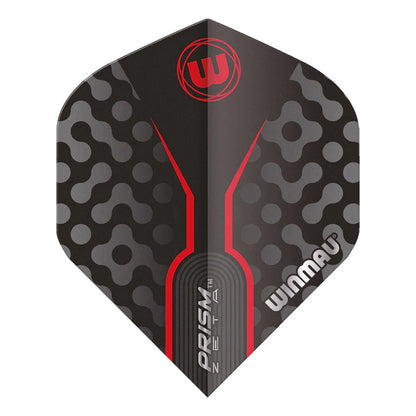 Prism Zeta Black, Grey & Red Standard Dart Flights | Winmau
