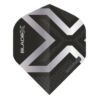Blade X Prism Delta Metallic Black & Silver Standard Flights | Winmau