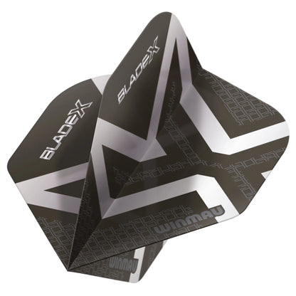 Blade X Prism Delta Metallic Black & Silver Standard Flights | Winmau