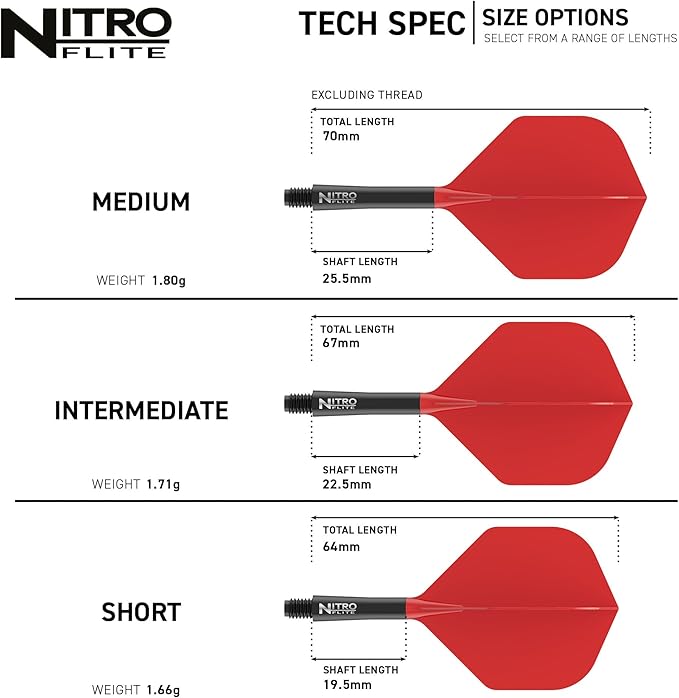 Nitro Flite Integrated Flight & Shaft Black & Red | Red Dragon