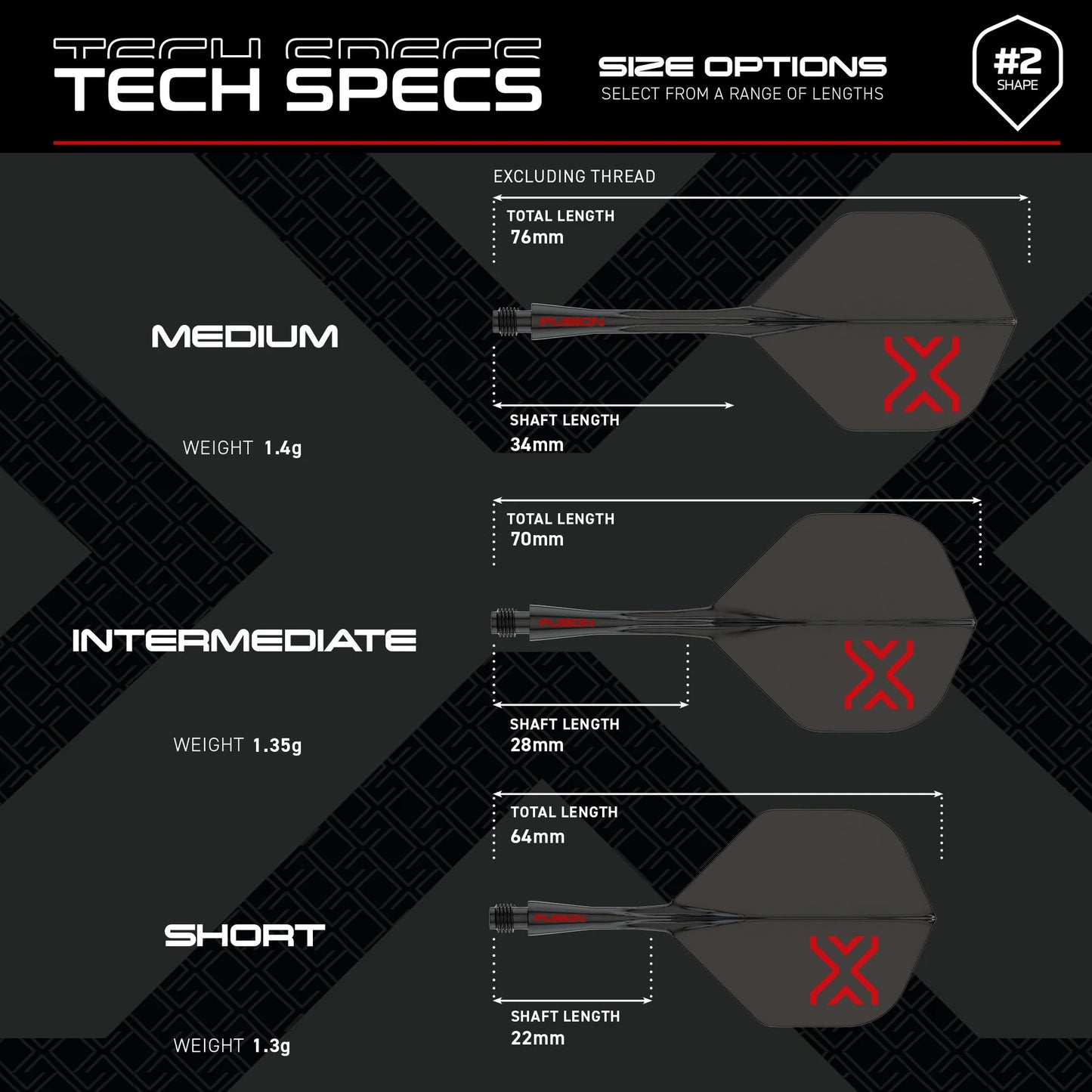 Blade X - Fusion #2 Integrated Flight & Shaft Black | Winmau