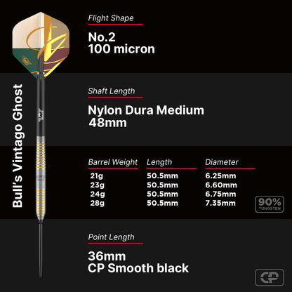 Vintago Ghost Convertible Point Steel Tip Darts | Bulls NL