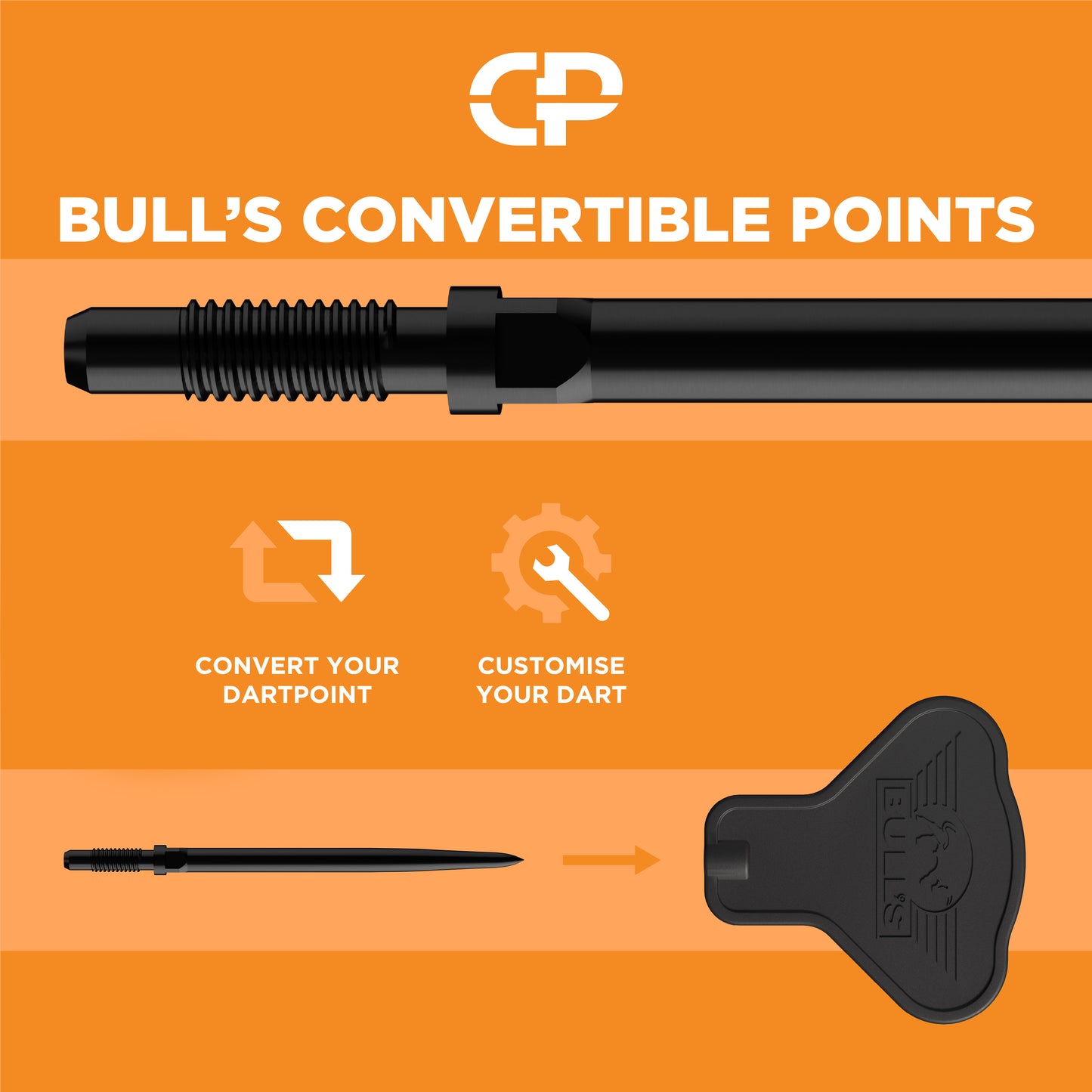 Vintago Shark Convertible Point Steel Tip Darts | Bulls NL