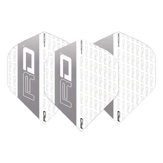 White & Grey Hardcore XT Standard flights | Red Dragon