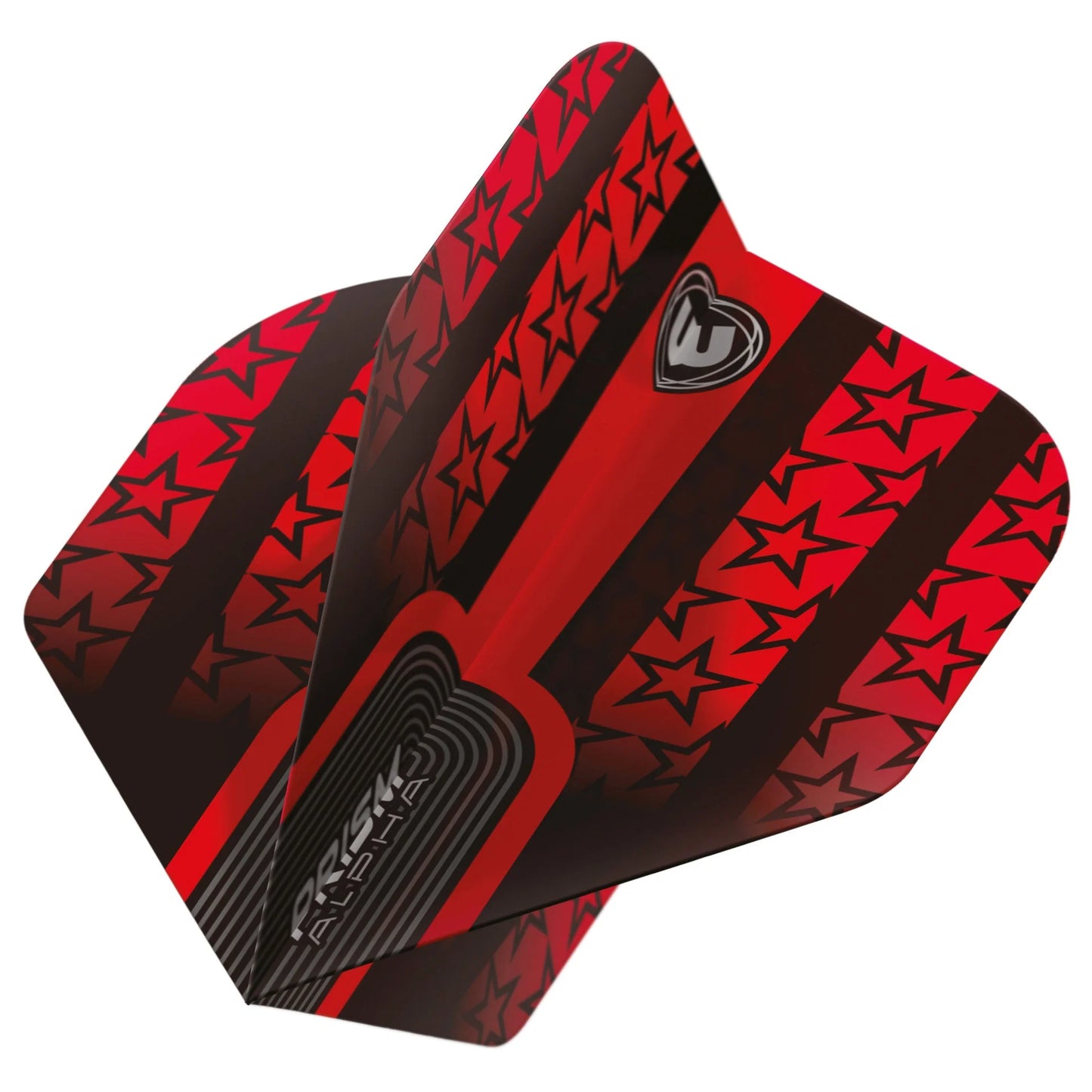 Prism Alpha Red With Black Stars Standard Dart Flights | Winmau