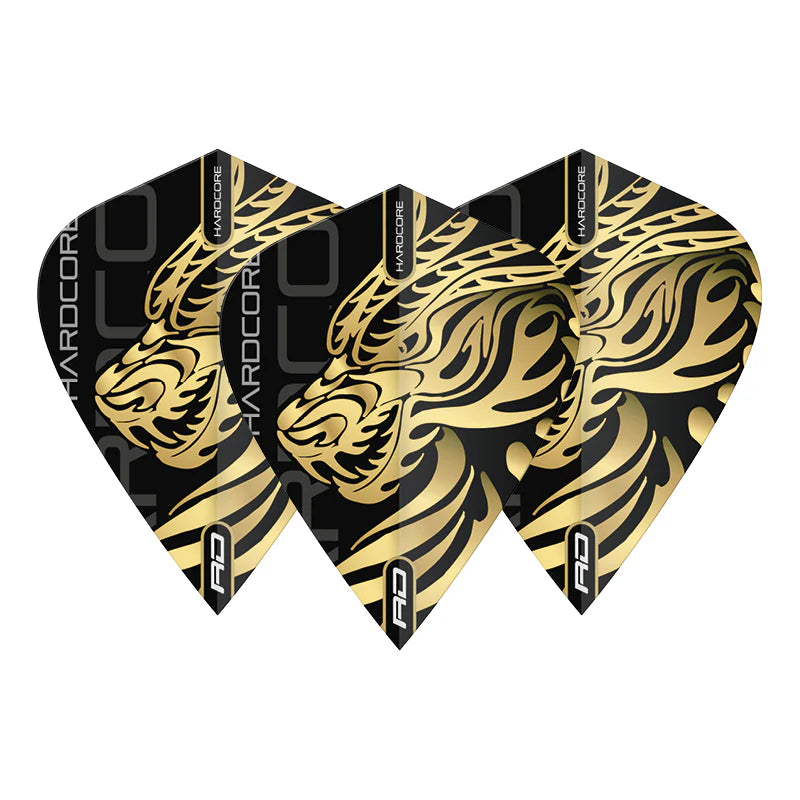 Jonny Clayton Gold Dragon Hardcore Kite Dart Flights | Red Dragon
