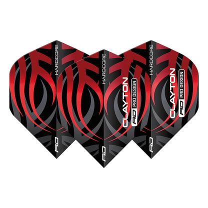 Jonny Clayton Black & Red Tribal Hardcore Standard flights | Red Dragon