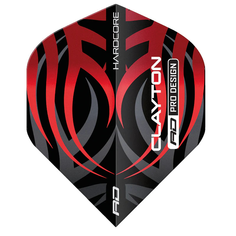 Jonny Clayton Black & Red Tribal Hardcore Standard flights | Red Dragon