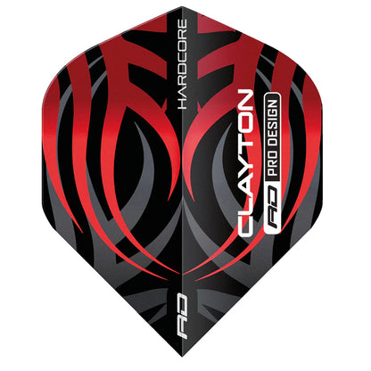 Jonny Clayton Black & Red Tribal Hardcore Standard flights | Red Dragon