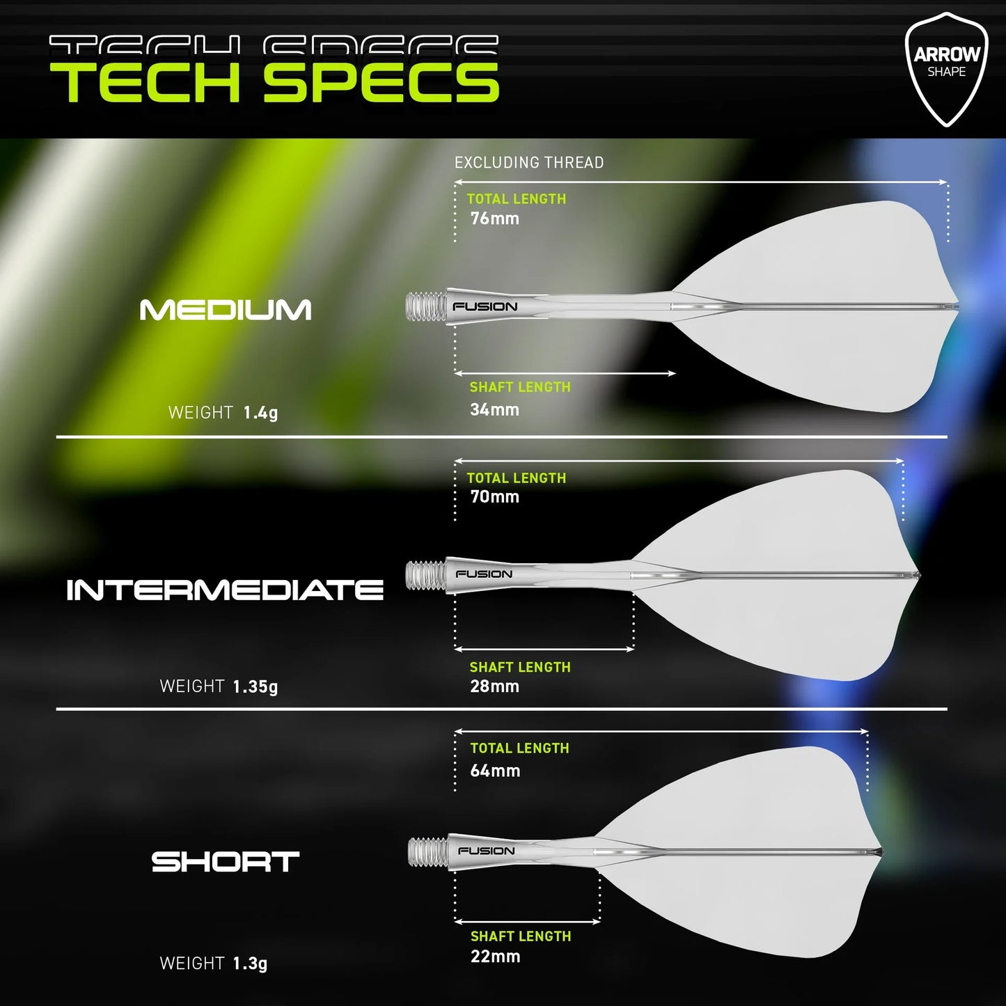 Fusion Arrow Integrated Flight & Shaft - Clear | Winmau