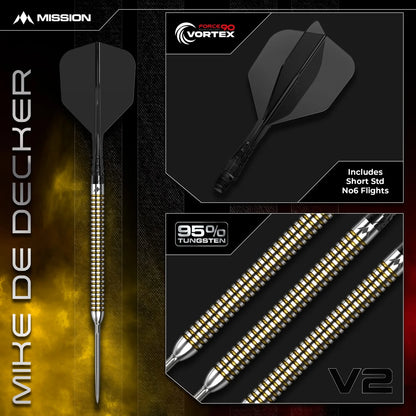 Mike De Decker V2 R2.5 Steel Tip Darts | Mission