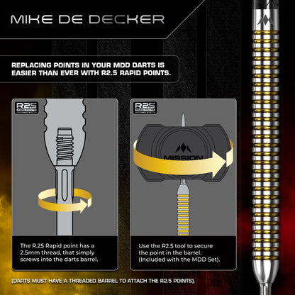 Mike De Decker V2 R2.5 Steel Tip Darts | Mission