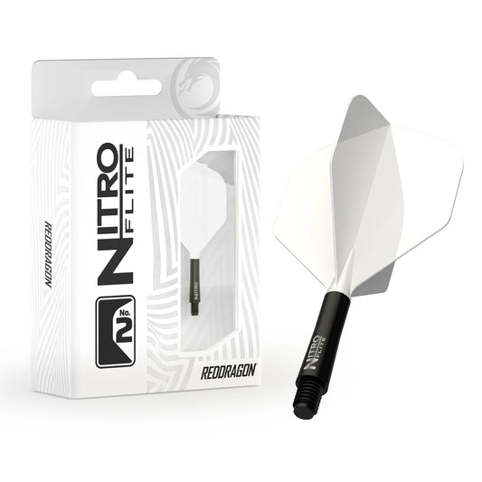 Nitro Flite Integrated Flight & Shaft - White & Black | Red Dragon