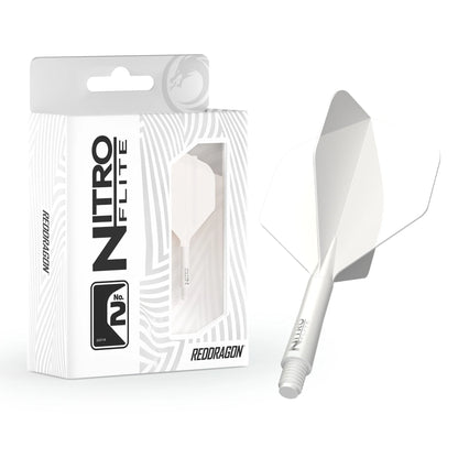 Nitro Flite Integrated Flight & Shaft - White & White | Red Dragon