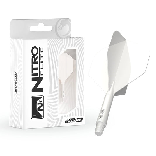 Nitro Flite Integrated Flight & Shaft - White & White | Red Dragon